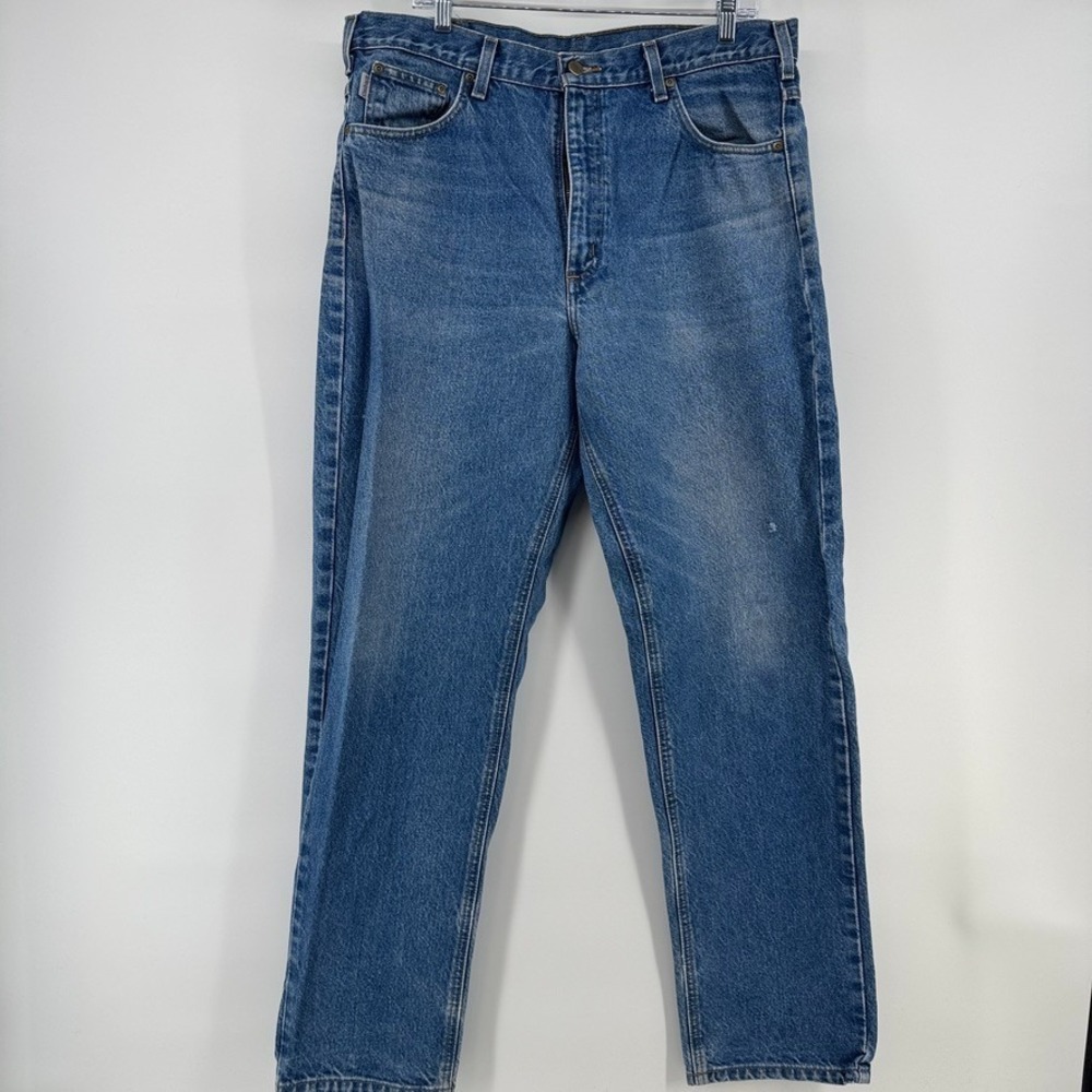 Carhartt Blue Jeans Carpenter Mens 36x32 Loose Relaxed Fit
